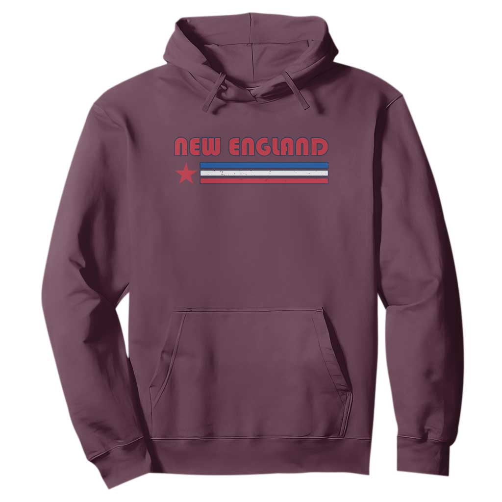 New England Fan Hoodie Vintage Athletic Sports Star And Stripes TS11 Maroon Print Your Wear