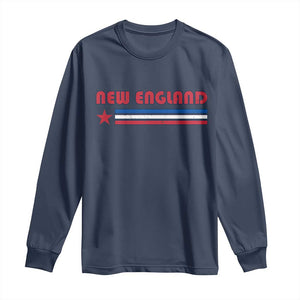 New England Fan Long Sleeve Shirt Vintage Athletic Sports Star And Stripes TS11 Navy Print Your Wear