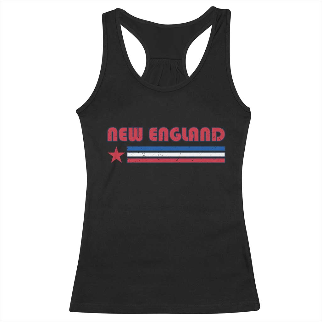 New England Fan Racerback Tank Top Vintage Athletic Sports Star And Stripes TS11 Black Print Your Wear