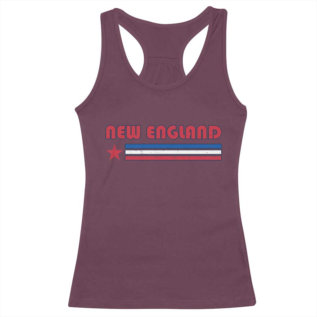 New England Fan Racerback Tank Top Vintage Athletic Sports Star And Stripes TS11 Maroon Print Your Wear