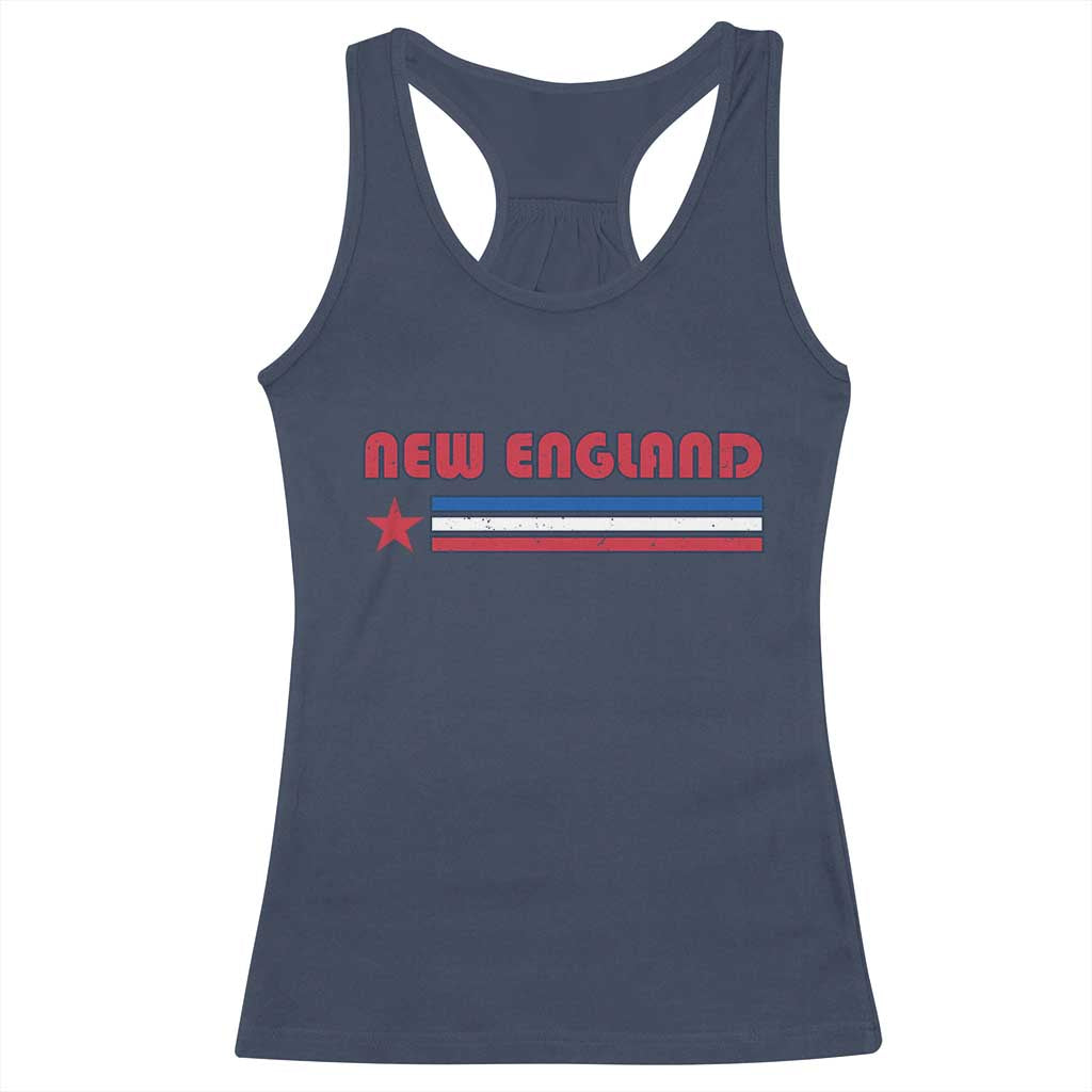 New England Fan Racerback Tank Top Vintage Athletic Sports Star And Stripes TS11 Navy Print Your Wear