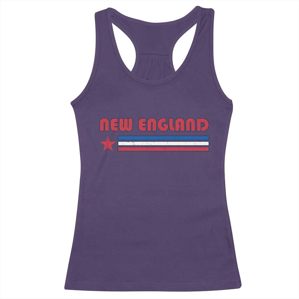 New England Fan Racerback Tank Top Vintage Athletic Sports Star And Stripes TS11 Purple Print Your Wear