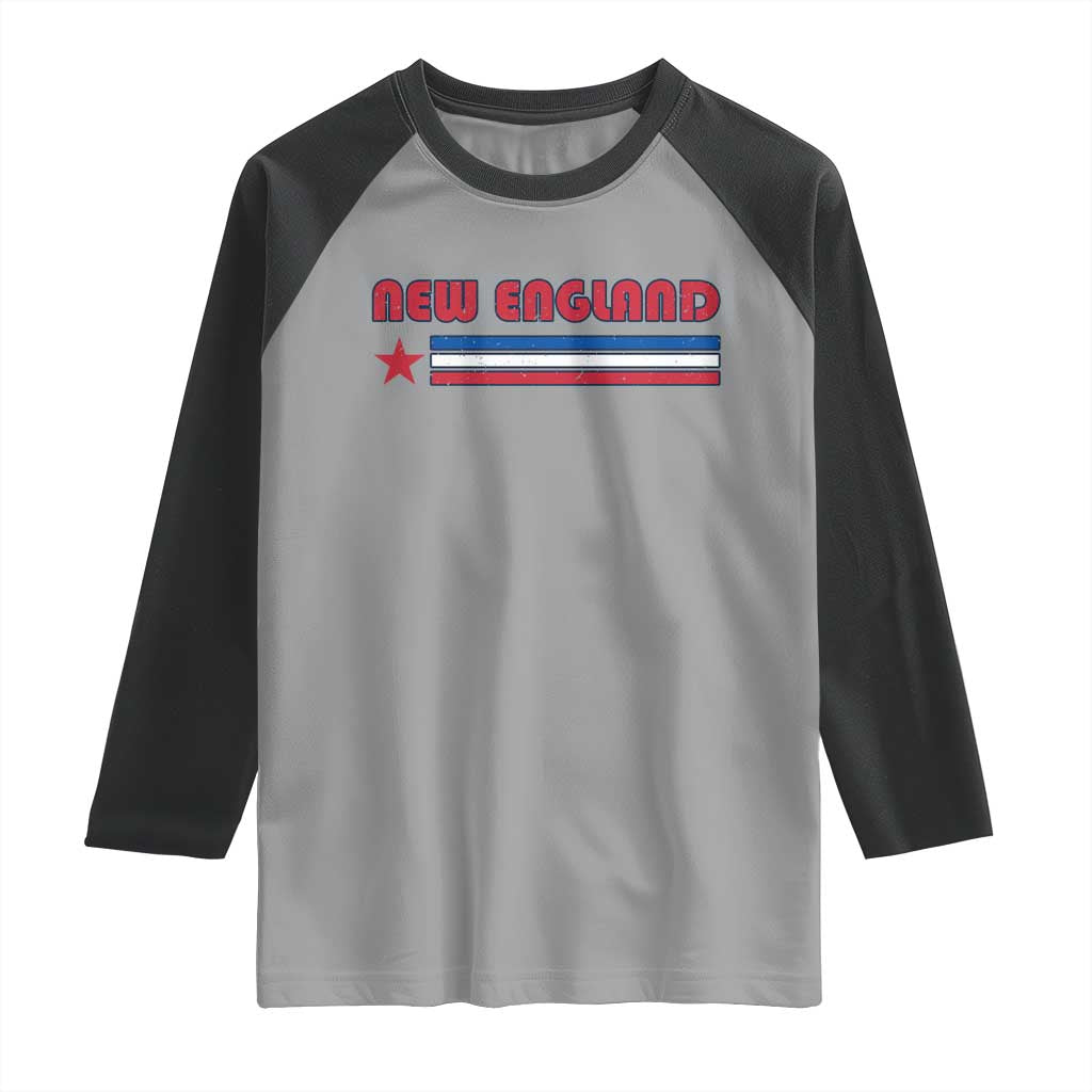 New England Fan Raglan Shirt Vintage Athletic Sports Star And Stripes TS11 Sport Gray Black Print Your Wear