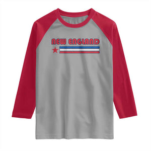 New England Fan Raglan Shirt Vintage Athletic Sports Star And Stripes TS11 Sport Gray Red Print Your Wear