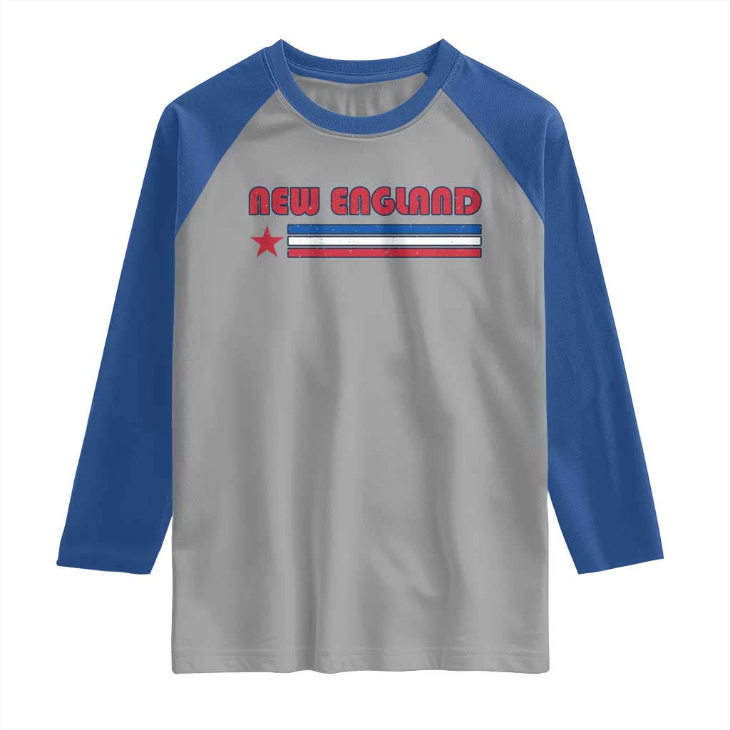 New England Fan Raglan Shirt Vintage Athletic Sports Star And Stripes TS11 Sport Gray Royal Print Your Wear