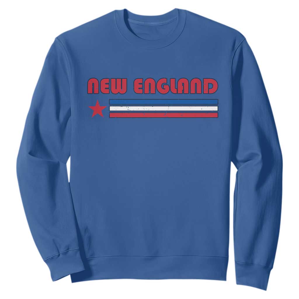 New England Fan Sweatshirt Vintage Athletic Sports Star And Stripes TS11 Royal Blue Print Your Wear