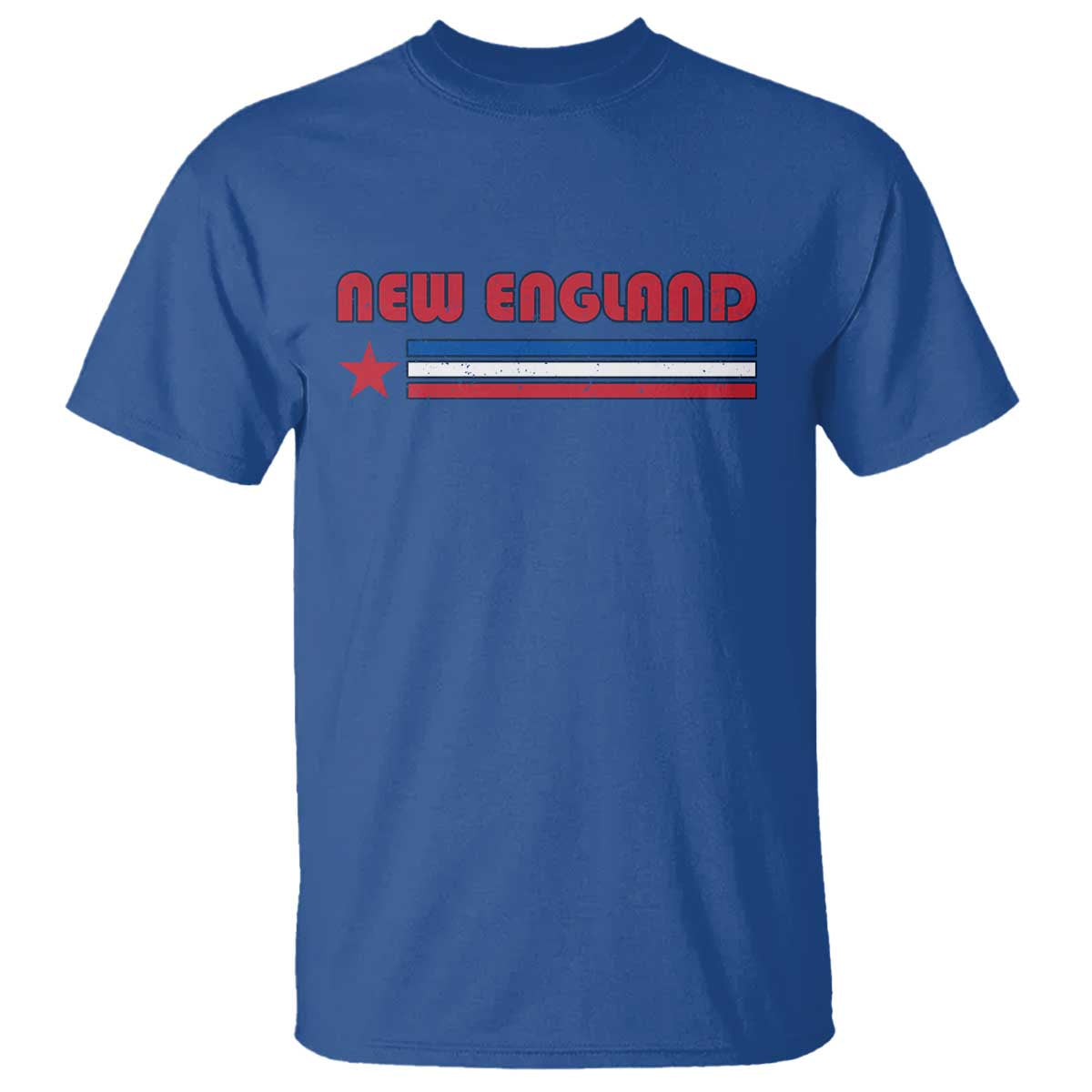 New England Fan T Shirt Vintage Athletic Sports Star And Stripes TS11 Royal Blue Print Your Wear