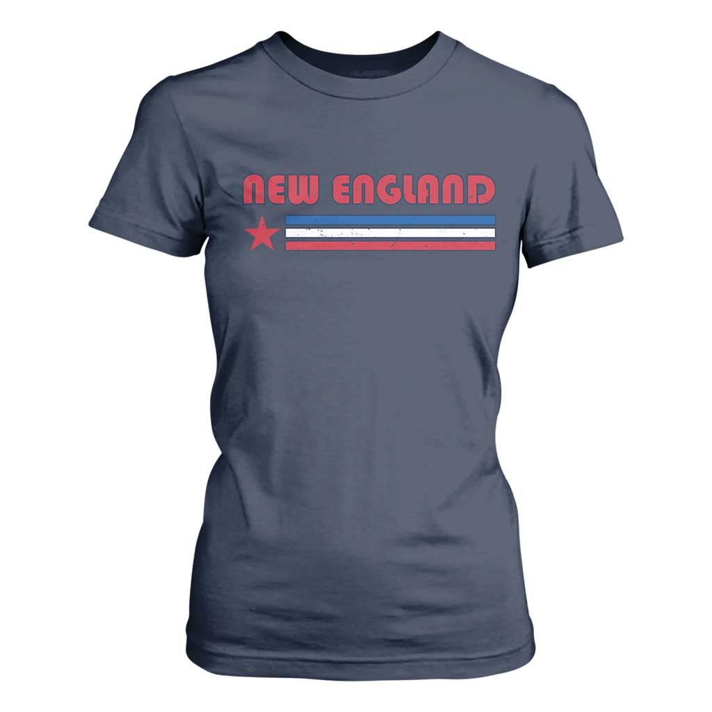 New England Fan T Shirt For Women Vintage Athletic Sports Star And Stripes TS11 Navy Print Your Wear