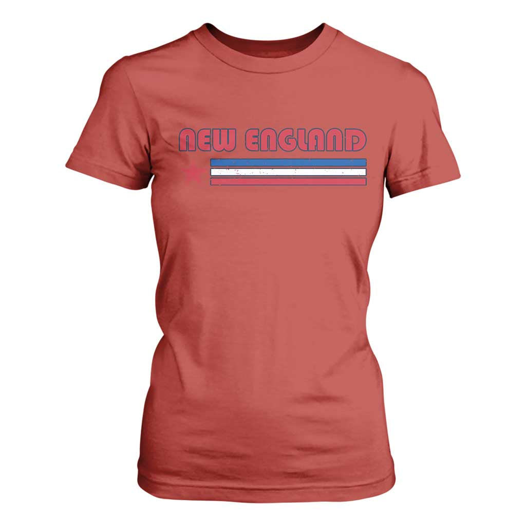 New England Fan T Shirt For Women Vintage Athletic Sports Star And Stripes TS11 Red Print Your Wear