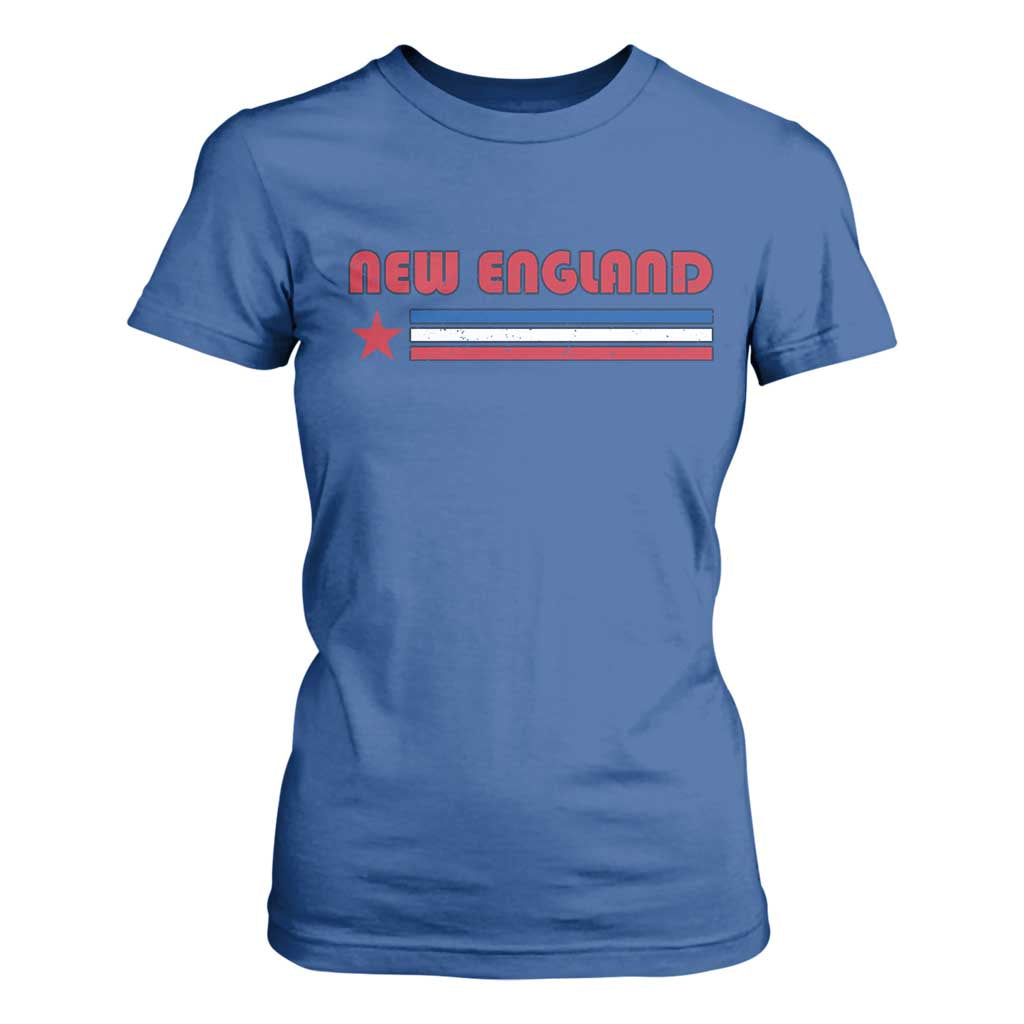 New England Fan T Shirt For Women Vintage Athletic Sports Star And Stripes TS11 Royal Blue Print Your Wear