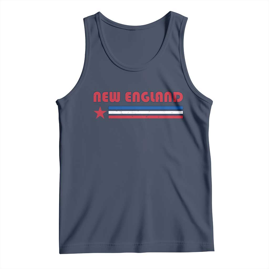 New England Fan Tank Top Vintage Athletic Sports Star And Stripes TS11 Navy Print Your Wear