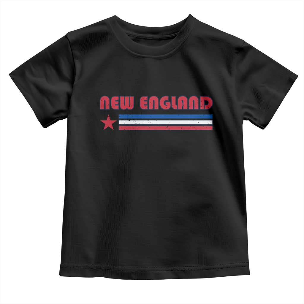 New England Fan Toddler T Shirt Vintage Athletic Sports Star And Stripes TS11 Black Print Your Wear