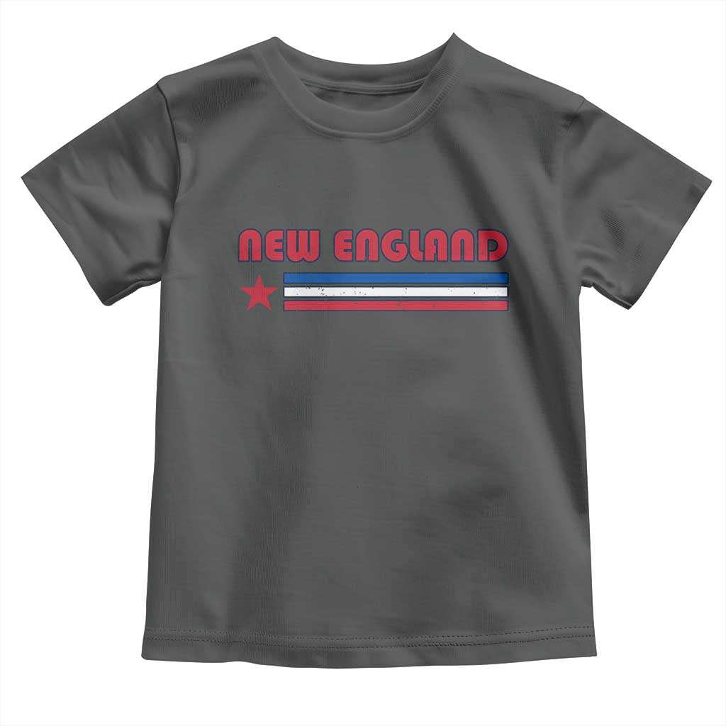 New England Fan Toddler T Shirt Vintage Athletic Sports Star And Stripes TS11 Dark Heather Print Your Wear