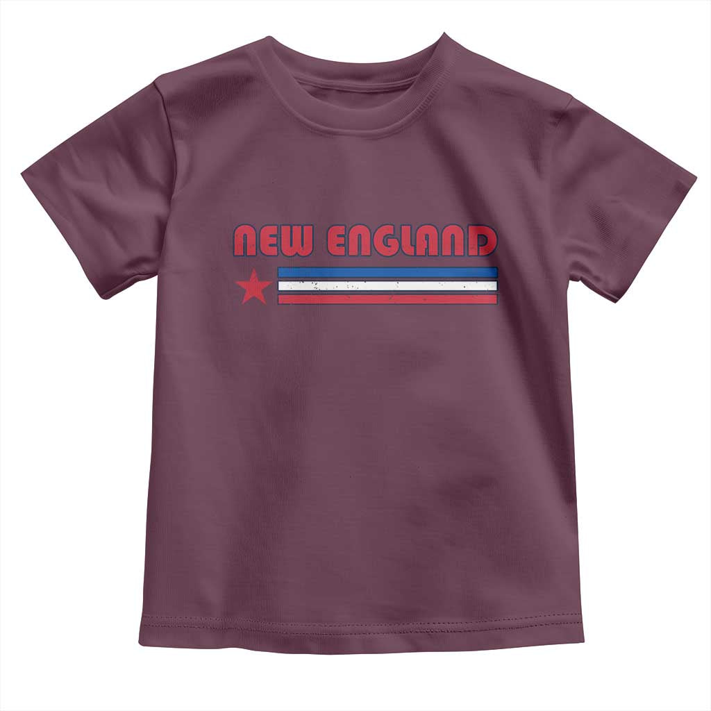 New England Fan Toddler T Shirt Vintage Athletic Sports Star And Stripes TS11 Maroon Print Your Wear