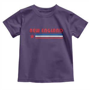 New England Fan Toddler T Shirt Vintage Athletic Sports Star And Stripes TS11 Purple Print Your Wear