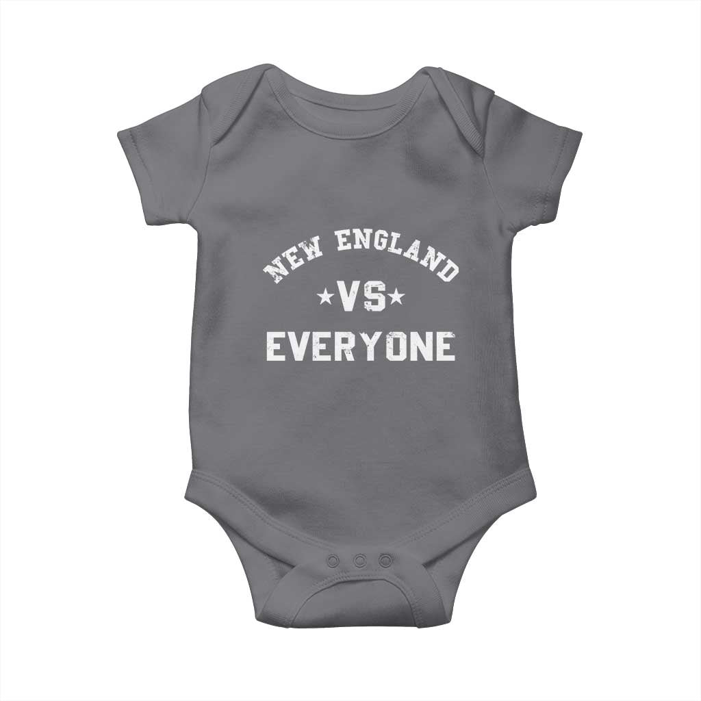 New England Vs Everyone Baby Onesie Vintage Distressed Jersey Football Game Day TS11 Charcoal Print Your Wear
