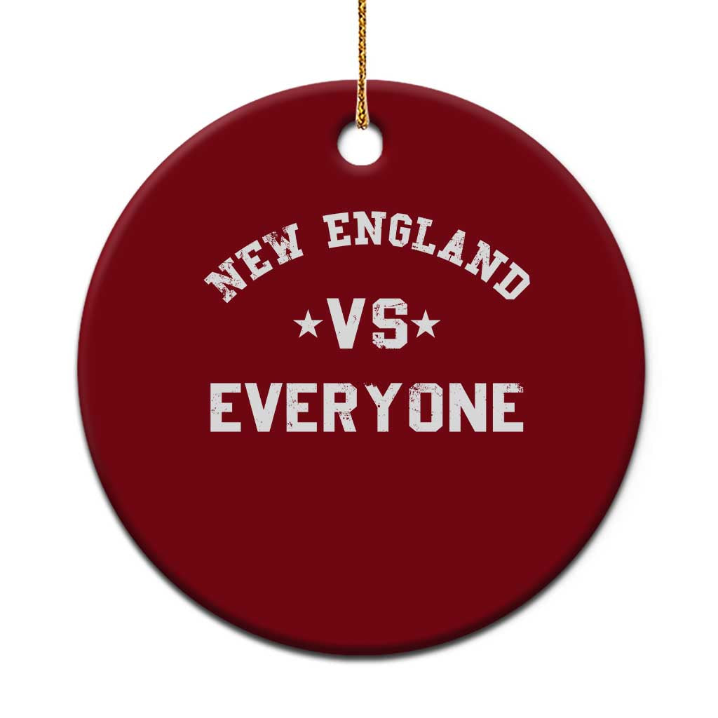 New England Vs Everyone Ceramic Ornament Vintage Distressed Jersey Football Game Day TS11 1pc Red Print Your Wear