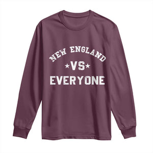 New England Vs Everyone Long Sleeve Shirt Vintage Distressed Jersey Football Game Day TS11 Maroon Print Your Wear