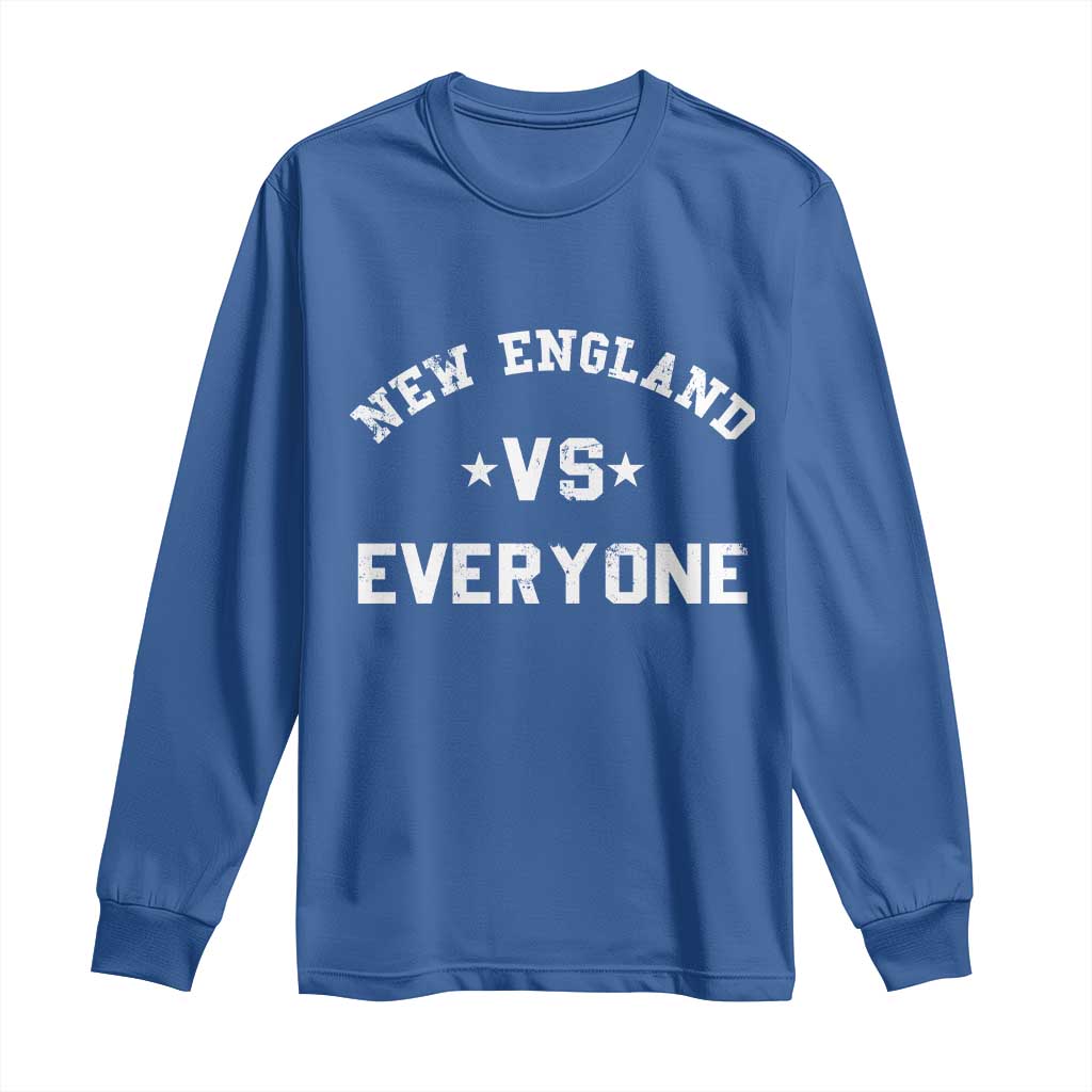 New England Vs Everyone Long Sleeve Shirt Vintage Distressed Jersey Football Game Day TS11 Royal Blue Print Your Wear