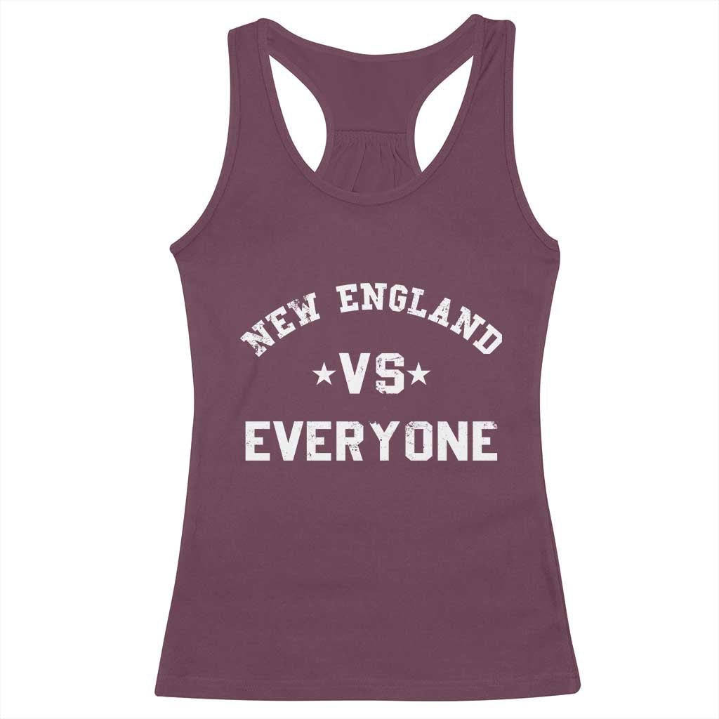 New England Vs Everyone Racerback Tank Top Vintage Distressed Jersey Football Game Day TS11 Maroon Print Your Wear