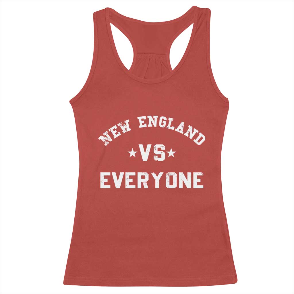 New England Vs Everyone Racerback Tank Top Vintage Distressed Jersey Football Game Day TS11 Red Print Your Wear