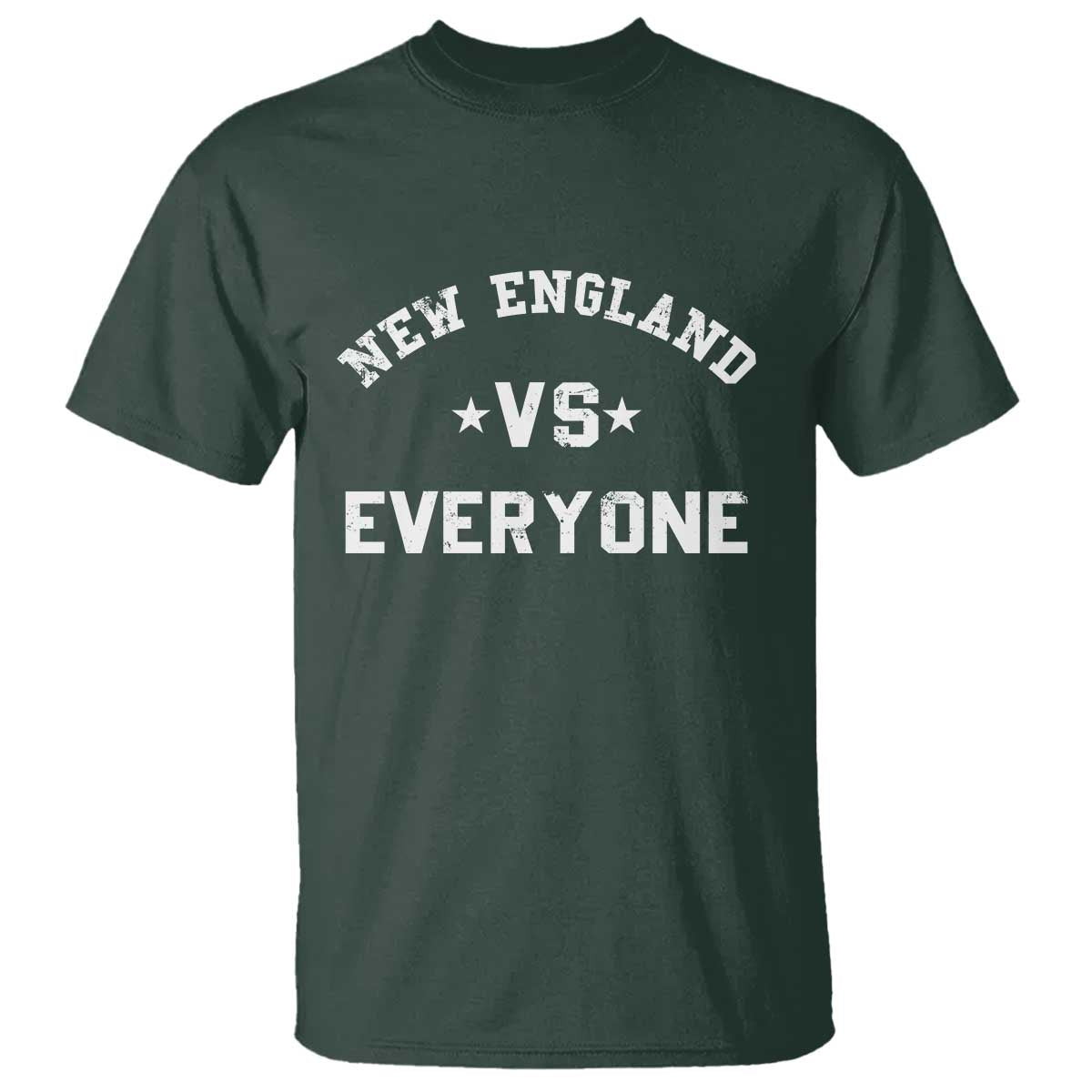 New England Vs Everyone T Shirt Vintage Distressed Jersey Football Game Day TS11 Dark Forest Green Print Your Wear