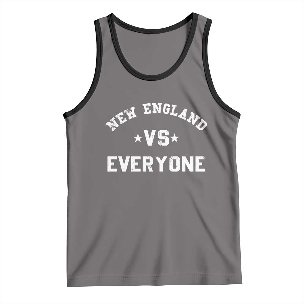 New England Vs Everyone Tank Top Vintage Distressed Jersey Football Game Day TS11 Deep Heather Black Print Your Wear