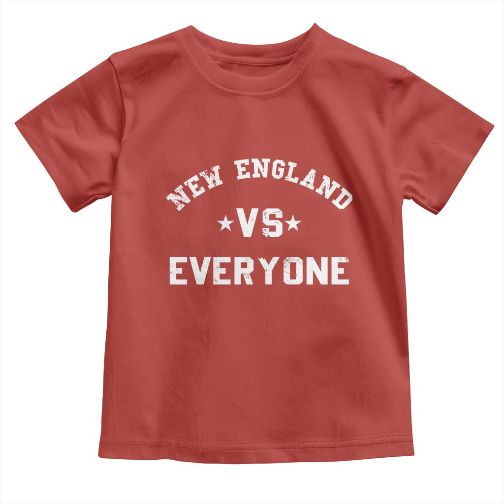 New England Vs Everyone Toddler T Shirt Vintage Distressed Jersey Football Game Day TS11 Red Print Your Wear