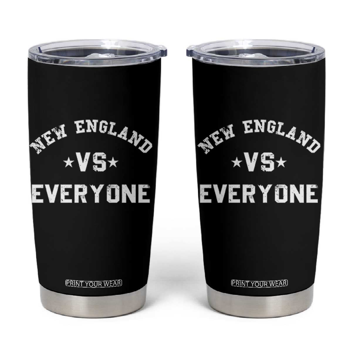 New England Vs Everyone Tumbler Cup Vintage Distressed Jersey Football Game Day TS11 Black Print Your Wear