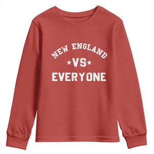 New England Vs Everyone Youth Sweatshirt Vintage Distressed Jersey Football Game Day TS11 Red Print Your Wear