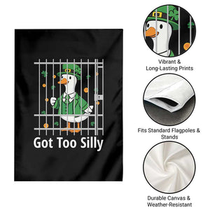 Funny Got Too Silly St Patricks Day Garden Flag Goose Pun Humor Animal Lovers Shamrock TS11 Print Your Wear