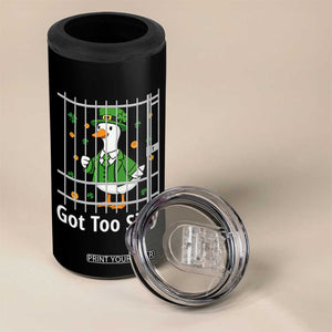 Funny Got Too Silly St Patricks Day 4 in 1 Can Cooler Tumbler Goose Pun Humor Animal Lovers Shamrock TS11 Print Your Wear
