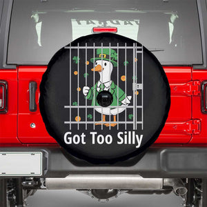 Funny Got Too Silly St Patricks Day Spare Tire Cover Goose Pun Humor Animal Lovers Shamrock TS11 Black Print Your Wear