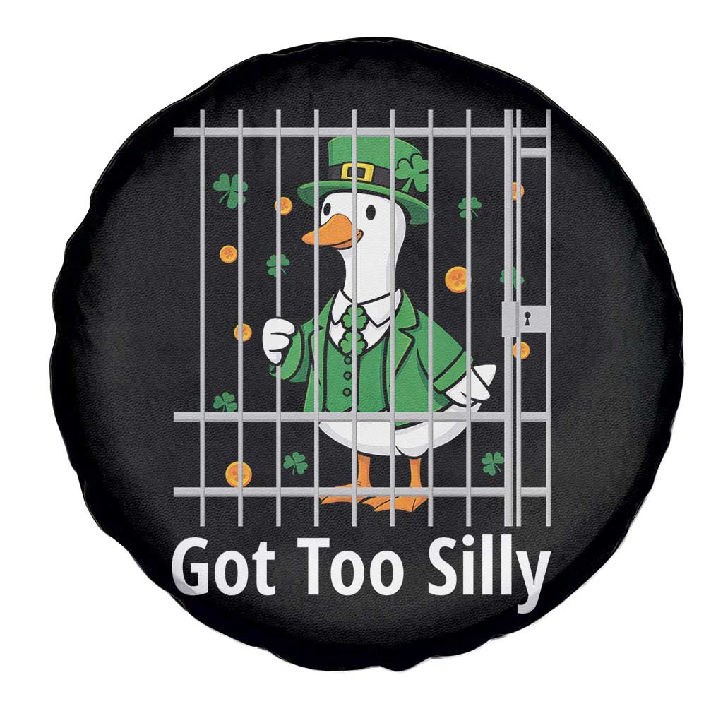 Funny Got Too Silly St Patricks Day Spare Tire Cover Goose Pun Humor Animal Lovers Shamrock TS11 Print Your Wear