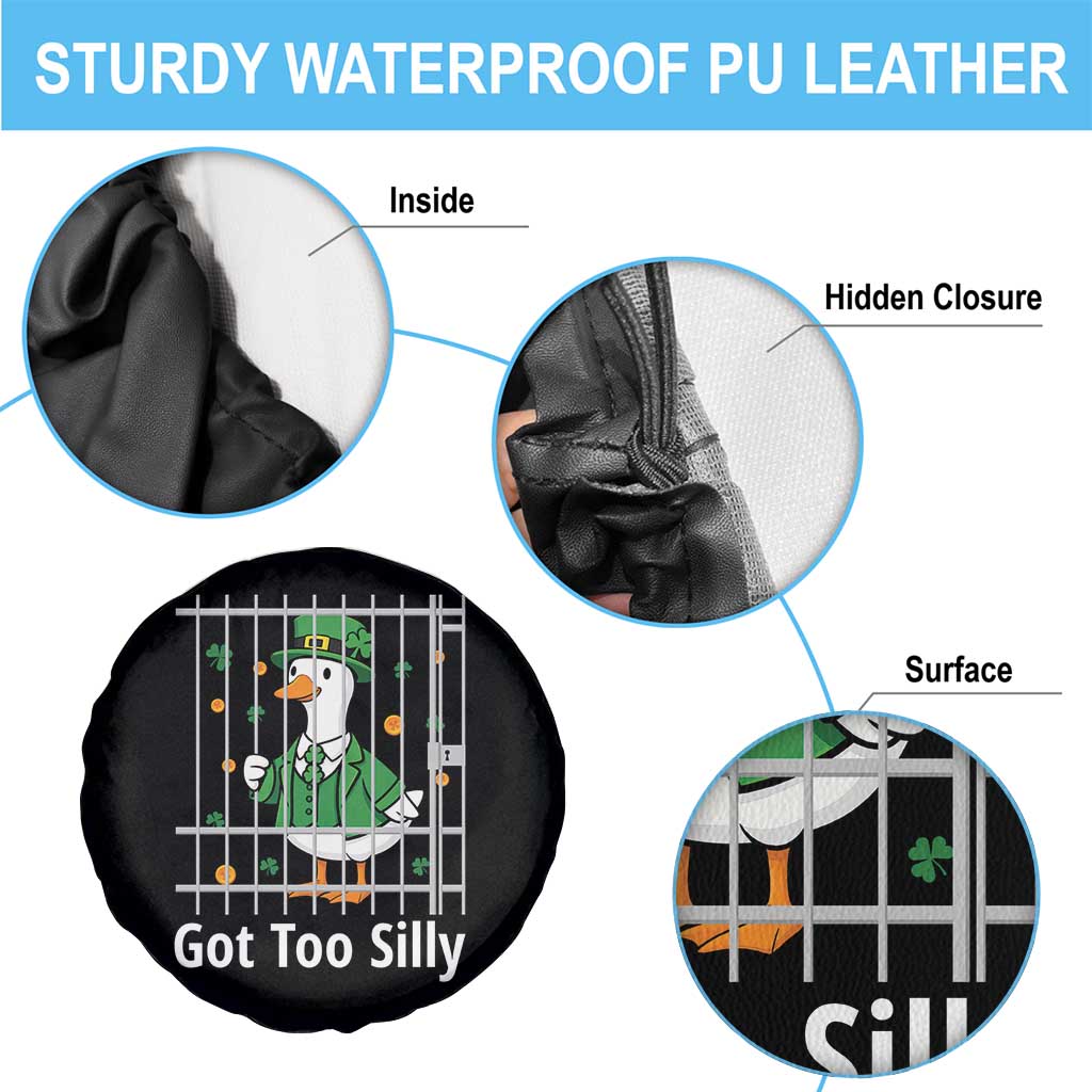 Funny Got Too Silly St Patricks Day Spare Tire Cover Goose Pun Humor Animal Lovers Shamrock TS11 Print Your Wear