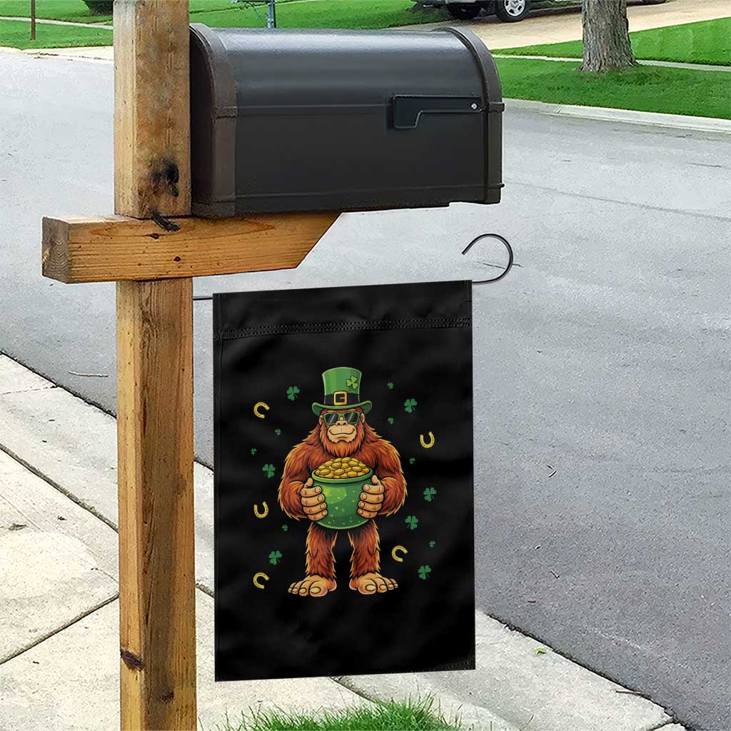 Funny St Patricks Day Bigfoot Lucky Pot Gold Sunglasses Sasquatch Garden Flag TS11 Print Your Wear