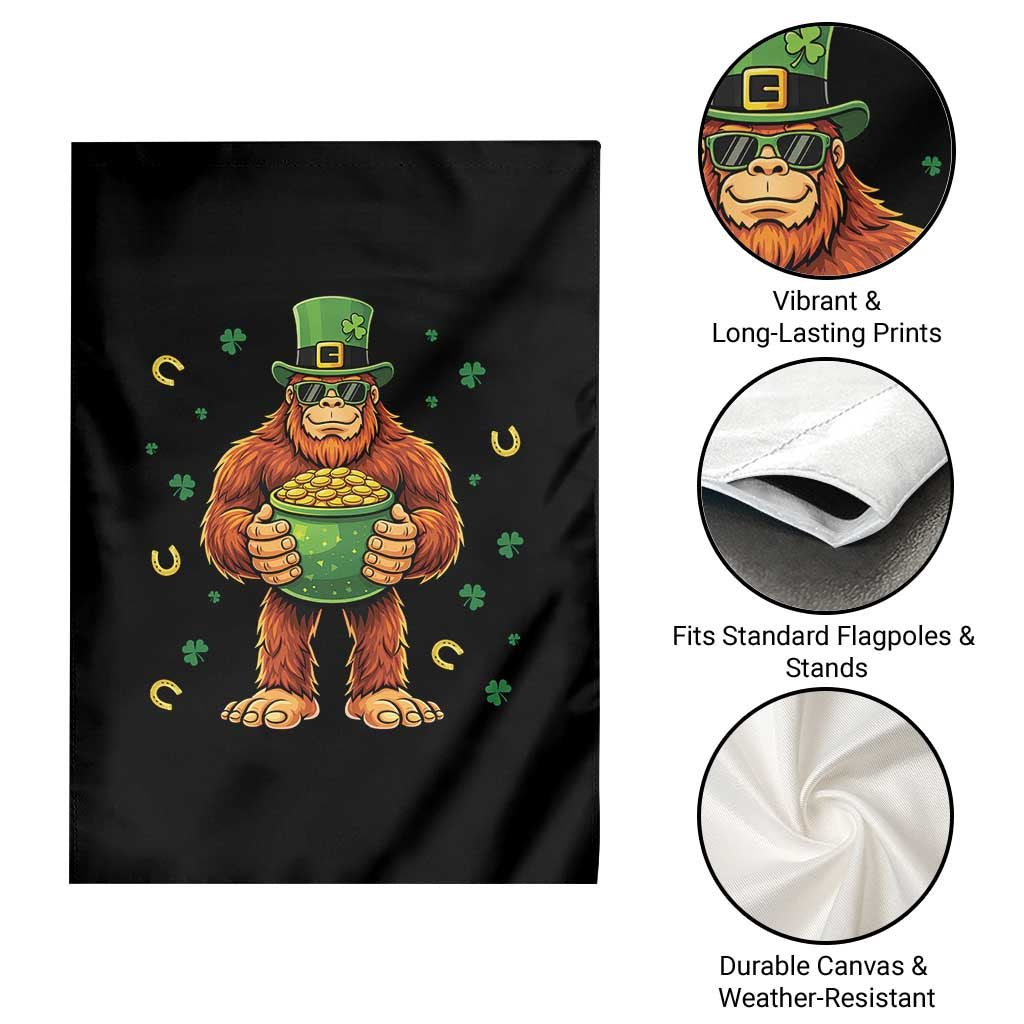 Funny St Patricks Day Bigfoot Lucky Pot Gold Sunglasses Sasquatch Garden Flag TS11 Print Your Wear