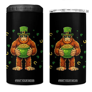 Funny St Patricks Day Bigfoot Lucky Pot Gold Sunglasses Sasquatch 4 in 1 Can Cooler Tumbler TS11 One Size: 16 oz Black Print Your Wear