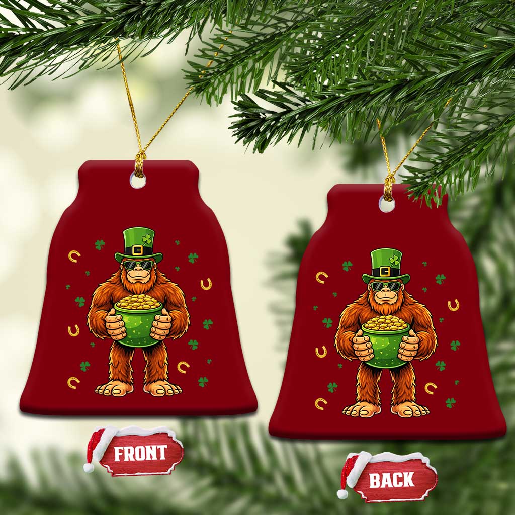 Funny St Patricks Day Bigfoot Lucky Pot Gold Sunglasses Sasquatch Ceramic Ornament TS11 Print Your Wear