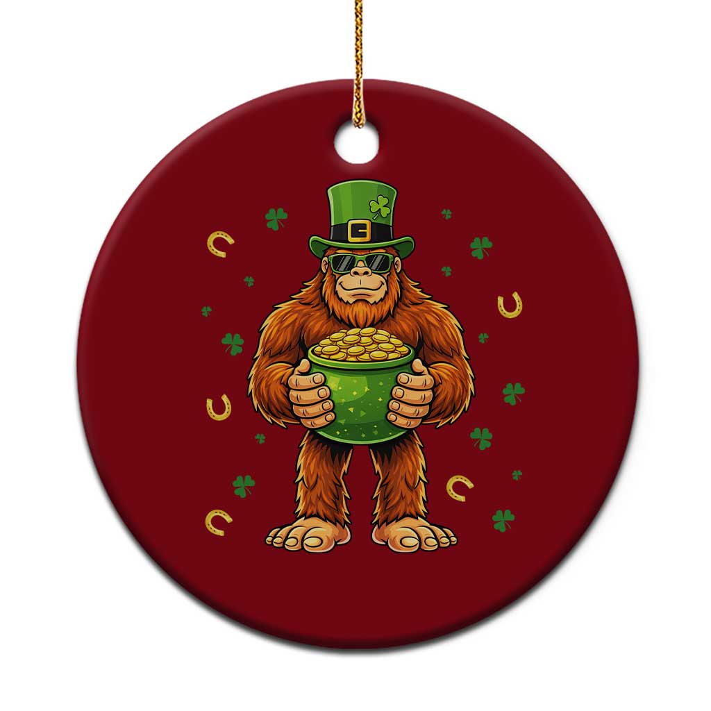 Funny St Patricks Day Bigfoot Lucky Pot Gold Sunglasses Sasquatch Ceramic Ornament TS11 1pc Red Print Your Wear