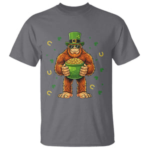 Funny St Patricks Day Bigfoot Lucky Pot Gold Sunglasses Sasquatch T Shirt TS11 Charcoal Print Your Wear
