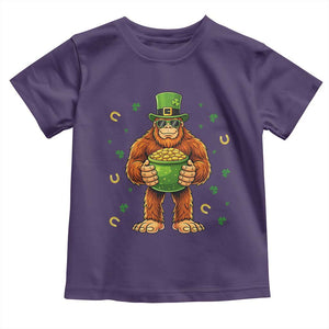 Funny St Patricks Day Bigfoot Lucky Pot Gold Sunglasses Sasquatch Toddler T Shirt TS11 Purple Print Your Wear