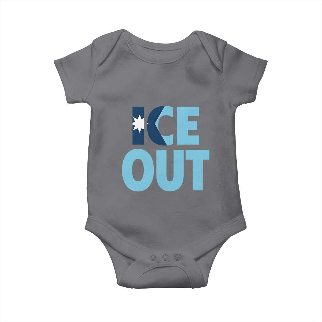 Minnesota Ice Out Baby Onesie MN State Anti Ice Movement Protest Statement TS11 Charcoal Print Your Wear