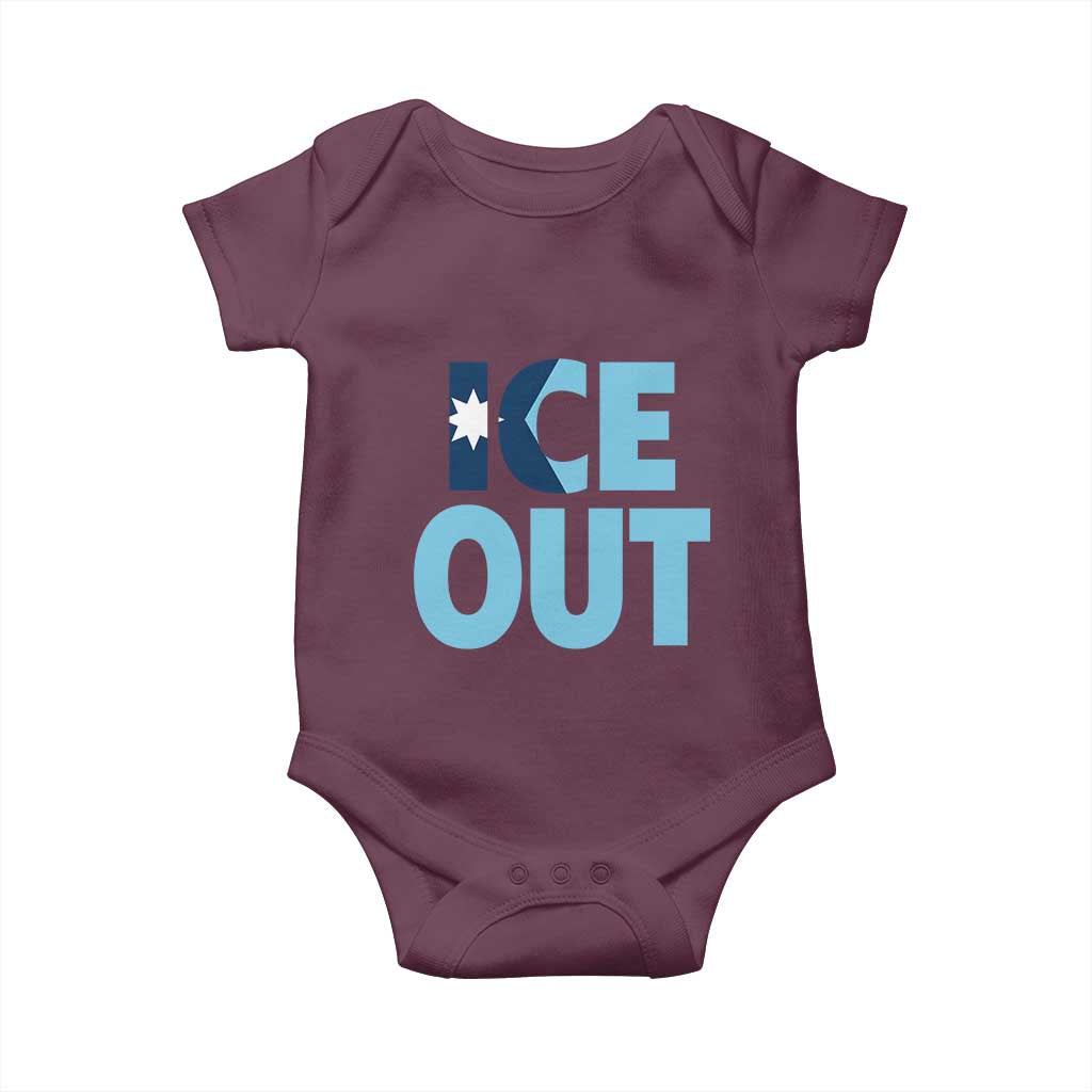 Minnesota Ice Out Baby Onesie MN State Anti Ice Movement Protest Statement TS11 Maroon Print Your Wear
