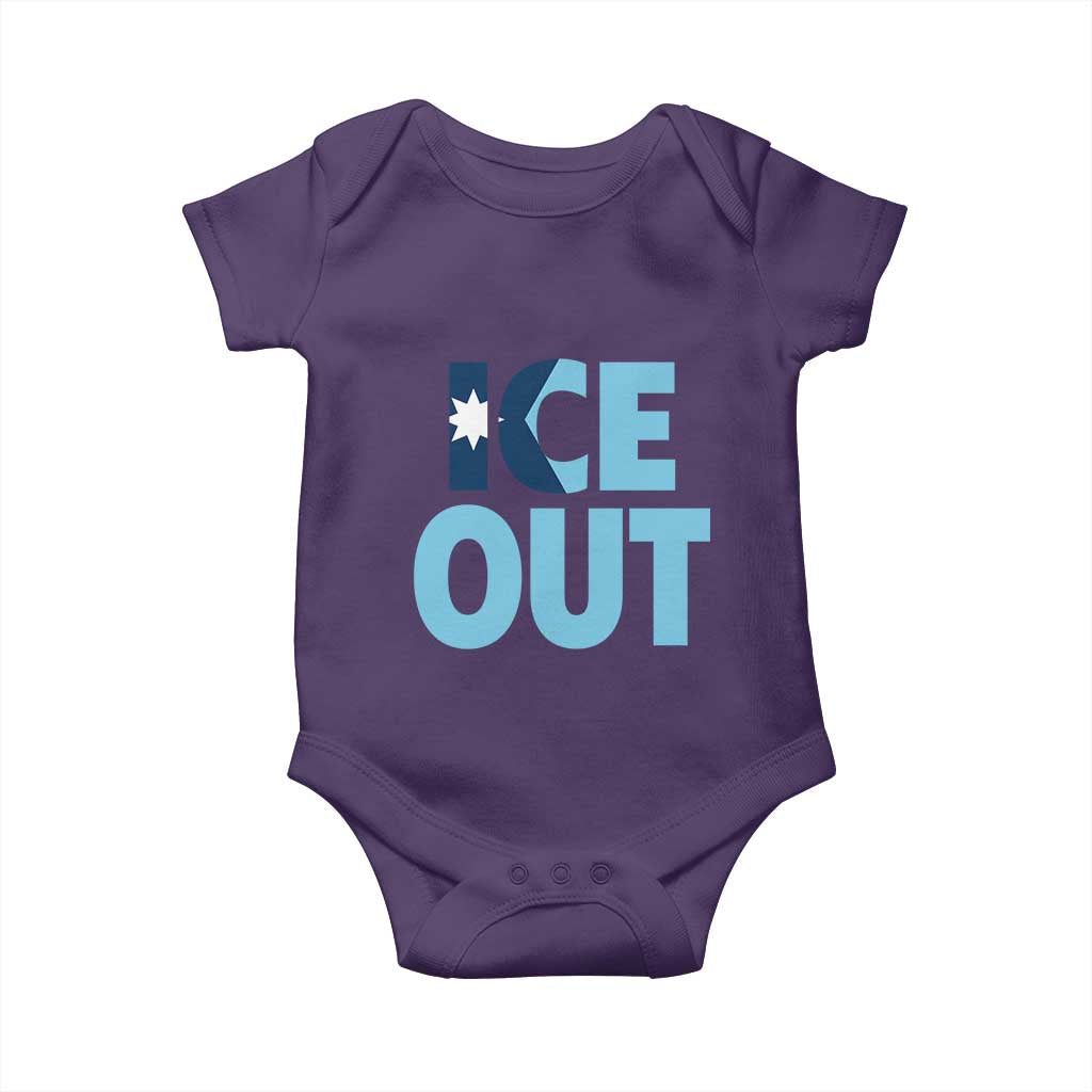 Minnesota Ice Out Baby Onesie MN State Anti Ice Movement Protest Statement TS11 Purple Print Your Wear