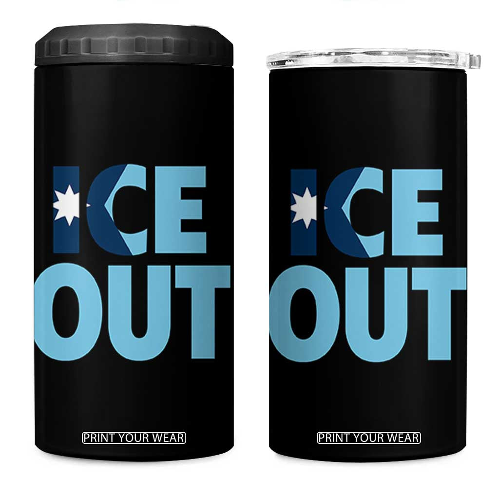 Minnesota Ice Out 4 in 1 Can Cooler Tumbler MN State Anti Ice Movement Protest Statement TS11 One Size: 16 oz Black Print Your Wear