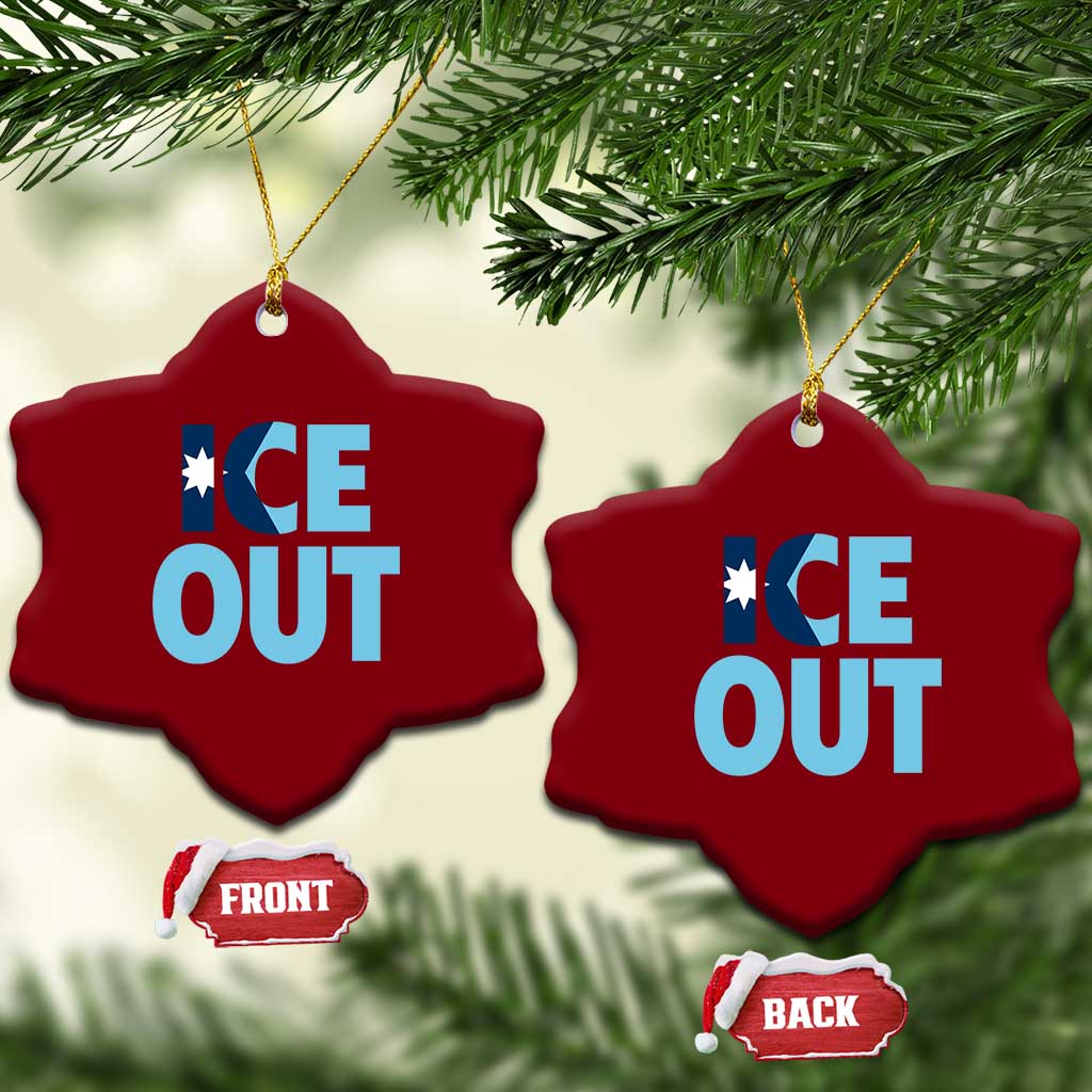 Minnesota Ice Out Ceramic Ornament MN State Anti Ice Movement Protest Statement TS11 Print Your Wear