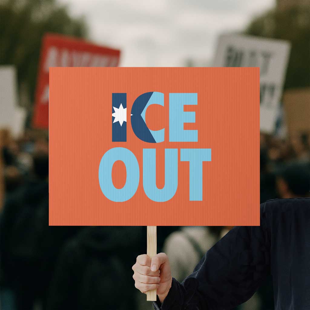 Minnesota Ice Out Protest Sign MN State Anti Ice Movement Protest Statement TS11 Horizontal 18