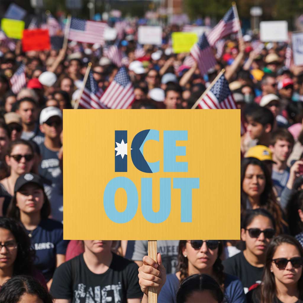 Minnesota Ice Out Protest Sign MN State Anti Ice Movement Protest Statement TS11 Horizontal 18