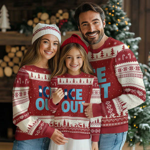 Minnesota Ice Out Ugly Christmas Sweater MN State Anti Ice Movement Protest Statement TS11 Red Beige Print Your Wear